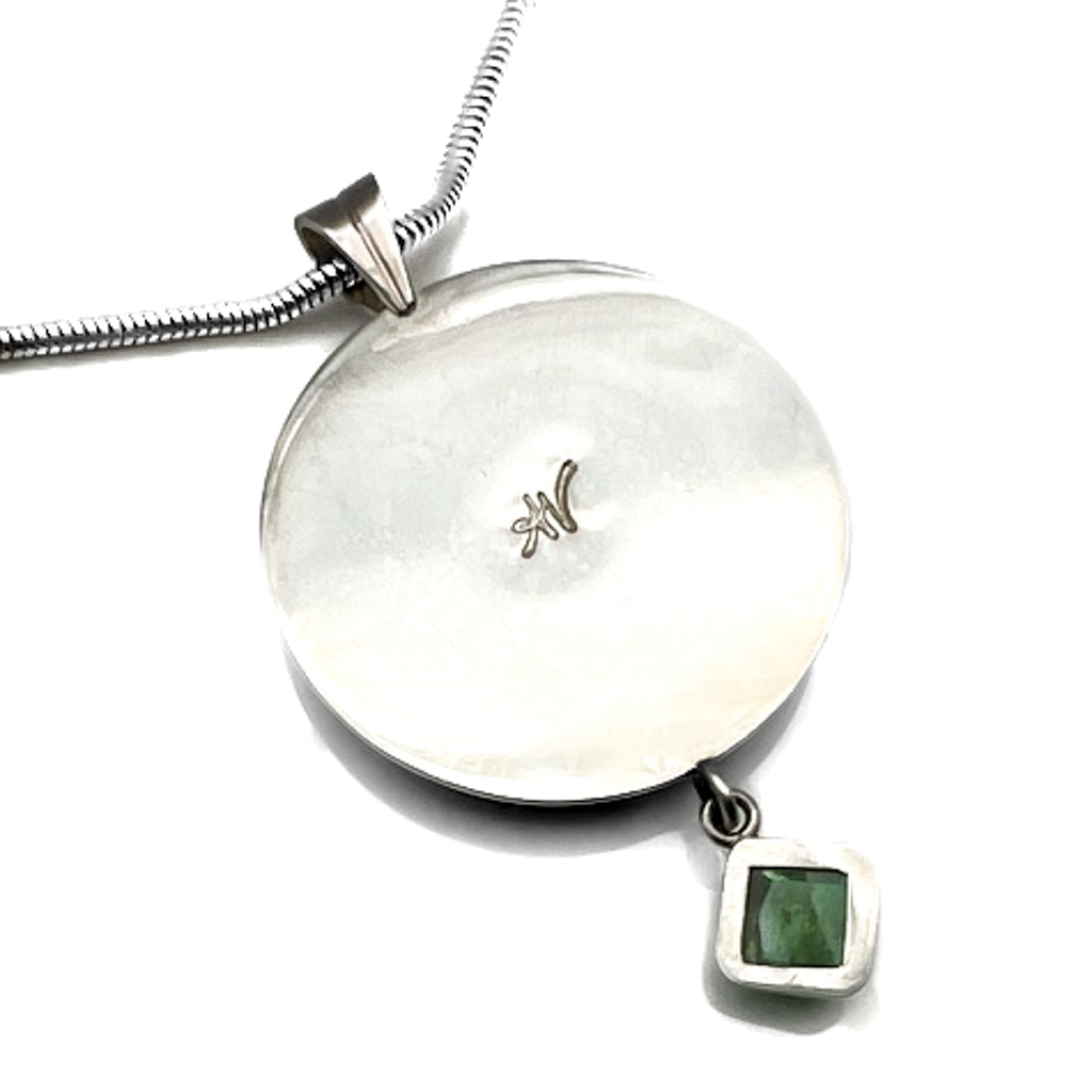 Columbine Wildflower pendant with Sugarloaf Tourmaline