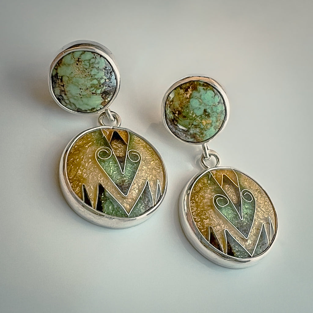 Lightning Arrow earrings with Turquoise