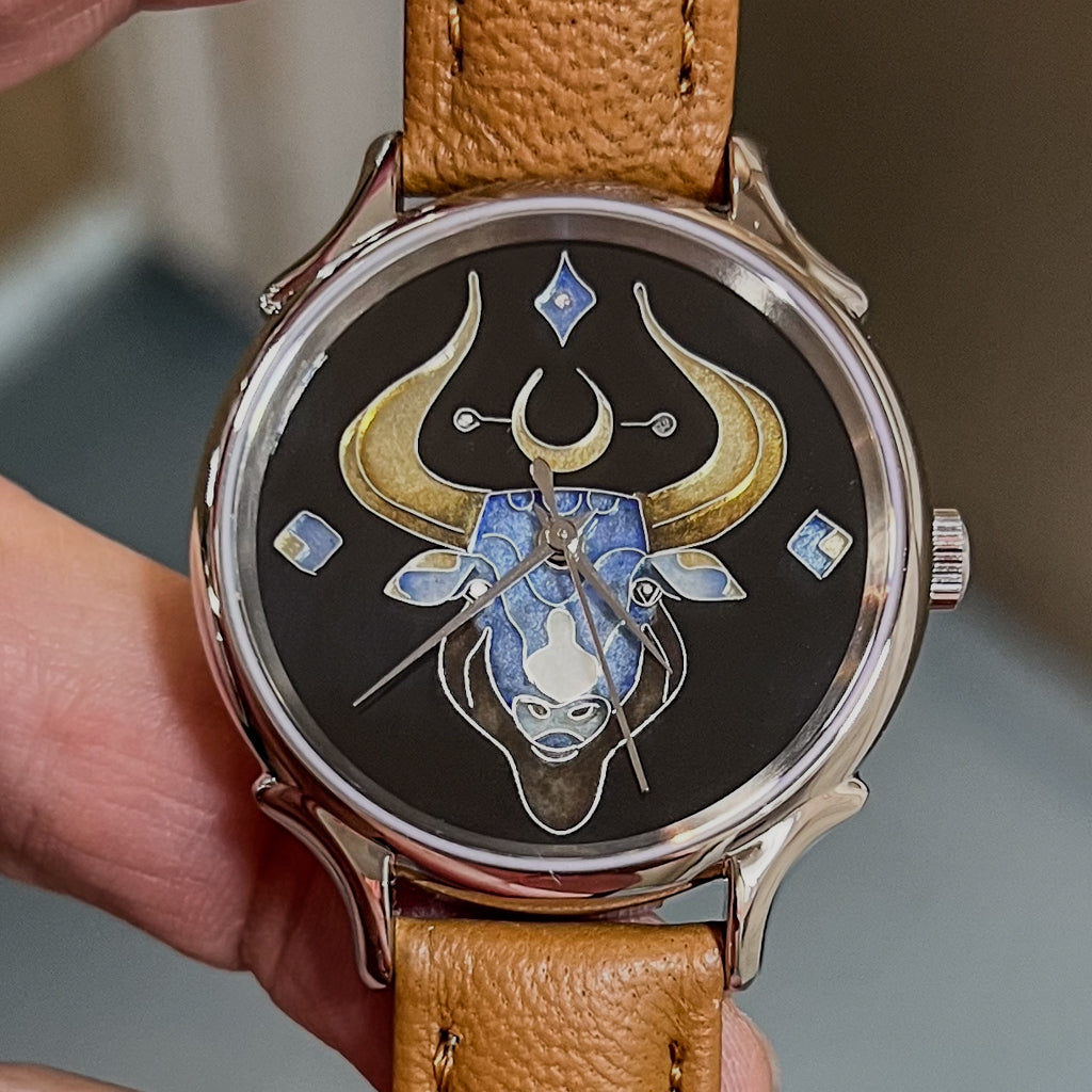 Cloisonné Taurus Zodiac watch