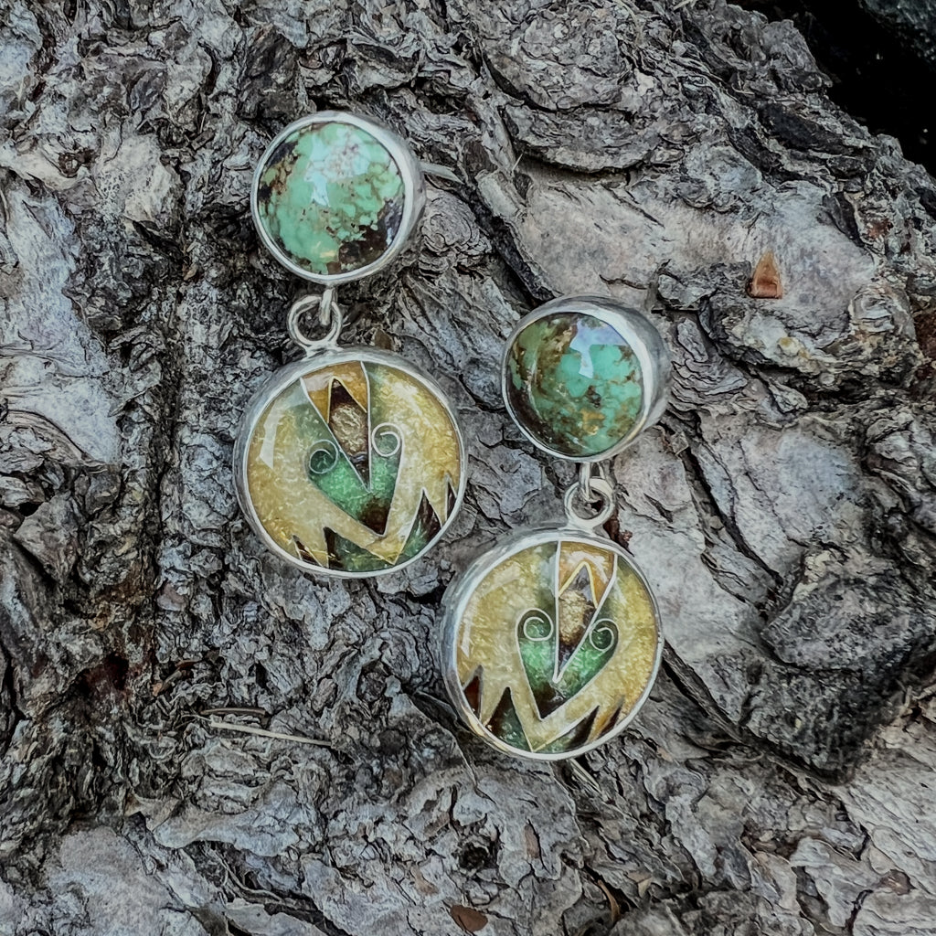 Lightning Arrow earrings with Turquoise