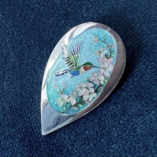 Hummingbird with Dogwood pendant